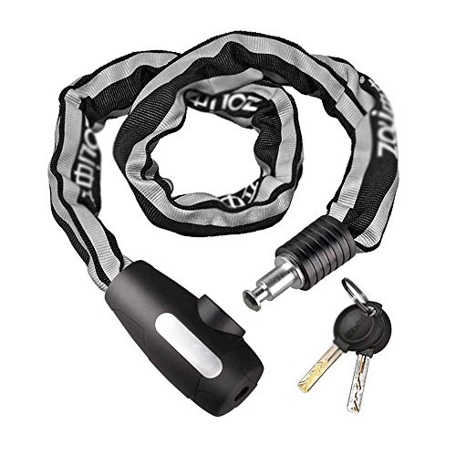 Bike Lock : Chain Lock, Security Anti-theft Bicycle Lock, Motorcycle Bicycle Bicycle Chain Lock Padlock, with Reflective Strip