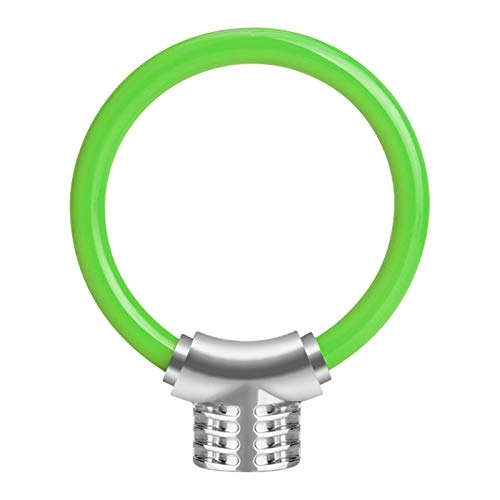 Bike Lock : Chain lock Zinc Alloy Anti-theft Bike Cable Lock Portable Security Bicycle Mini Ring Locks Riding Cycling Equipment high strength (Color : Green)