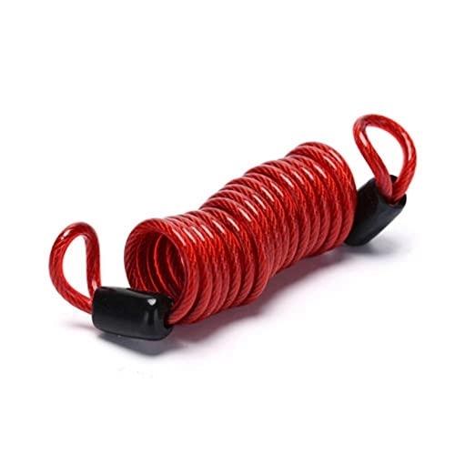 Bike Lock : Chain Locks 1Pc 1M / 1.5M / 2.5M Bike Spring Cable Lock Anti-Theft Rope Alarm Disc Lock Bicycle Security Reminder Motorcycle Theft Protection bike chain lock (Color : 1M - red)