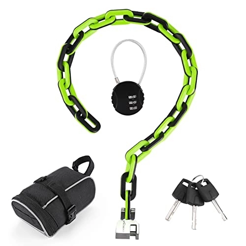 Bike Lock : CHIMONA Bike Chain Lock, Bike Locks Heavy Duty Anti Theft, Chain Lock Length 100CM Thick 10CM with 3 Keys, high Security Bicycle Lock Suitable for Bike, Motorcycles, Scooters, ebike, Outdoor Tools