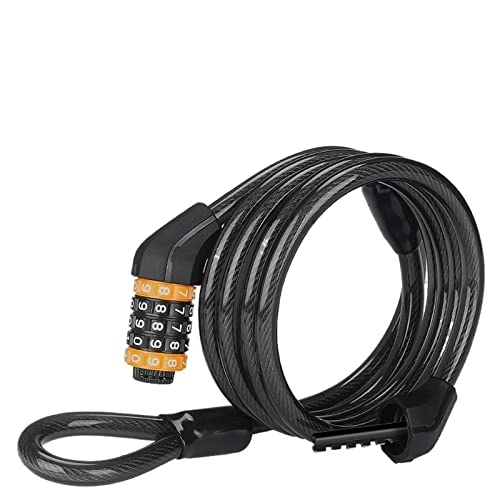 Bike Lock : Combination Bike Lock Password 5 Digit 2M Lengthen Anti-Theft Bicycle Lock Security Cable Scooter Ebike Accessories (Color : Buckle Cable Lock)