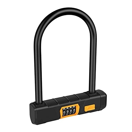 Bike Lock : CQSYCQ Coded Lock Bicycle Lock 4 Digit Number Code Password Combination Padlock Lock for Motorcycle Scooter (Color : Black, Size : 25cm*18cm)