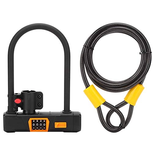 Bike Lock : Cuque Antitheft Bike Password Lock, Firm and Reliable Bike Four Password U Lock, Riding Lock Equipment for Cycling Bicycle Outdoor Riding