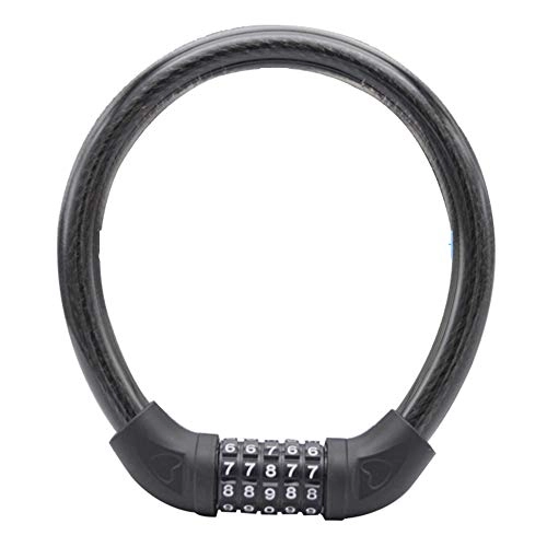 Bike Lock : Cycling Locks Bicycle Colling Lock 5 Digit Lock High Security Tool for Bicycle Outdoors for bikes, bicycle, motorbikes, motorcycles (Color : Black, Size : 40cm)