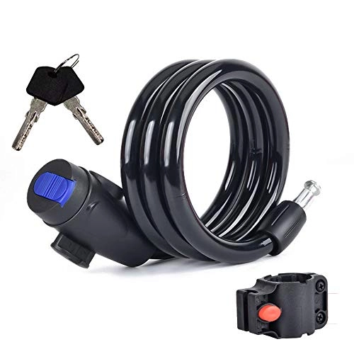 Bike Lock : Cycling Locks Bicycle Locks with Cable for bicycle tricycle Great Bike Safety Tool for bikes, bicycle, motorbikes, motorcycles (Color : Black, Size : One Size)