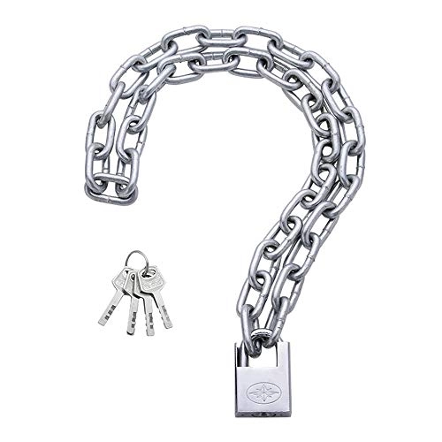 Bike Lock : Cycling Locks Bike Chain Lock Security and Portable Ideal for Bike Electric Bike Skateboards Strollers for bikes, bicycle, motorbikes, motorcycles (Color : Silver, Size : 50cm)