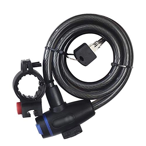 Bike Lock : Cycling Locks Bike Lock Security and Portable Bicycle Locks with Cable Bike Safety Tool for bikes, bicycle, motorbikes, motorcycles (Color : Black, Size : 120cm)