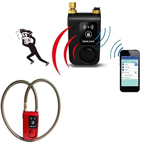 Bike Lock : Daily996 1 Smart Bluetooth Lock Bicycle Alarm Mobile APP Automatic Unlock Electric Car Security Door Mall Warehouse Door Lock