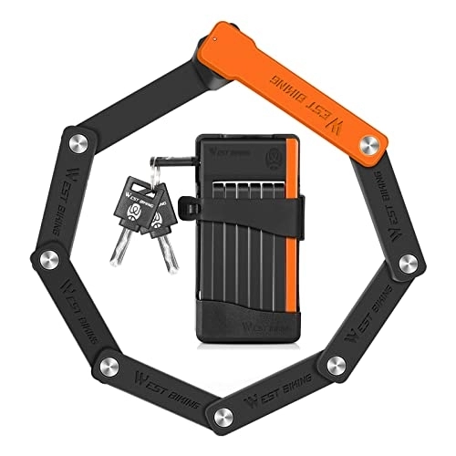 Bike Lock : Dandelion Compact Folding Bike Lock, Very Secure Folding Bike Lock - Special Steel Heavy Duty Lock with Keys & Holder for Bike Scooter
