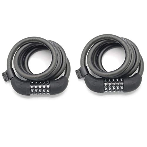 Bike Lock : Dcolor 2Pcs Bike Lock, Bike Locks Cable 12X1500mm Coiled Secure Resettable Combination Bike Cable Lock with Mounting Bracket