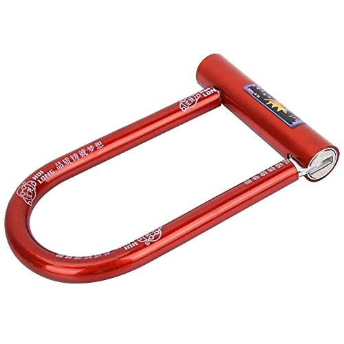 Bike Lock : Demeras Bike U-Lock Bike D Lock Bicycle Lock Bike U-shaped Lock Bicycle Bike U-shaped Lock Steel Anti-theft Lock Pure Copper Core Locks(280 Red)