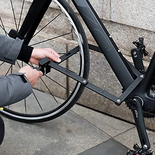 Bike Lock : dfgdfg Bicycle Folding Lock, Anti-Theft Key Chain Lock, Mountain Bike Electric Bike Motorcycle Lock Riding Equipment, with High-Strength Steel And 2 Keys