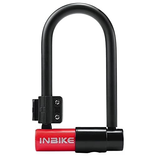 Bike Lock : DFGDFG Bicycle Lock With Key U Lock Bike Lock Anti-Theft Secure Lock with Mounting Bracket For Bicycle Accessories For Bicycle (Color : Red lock)