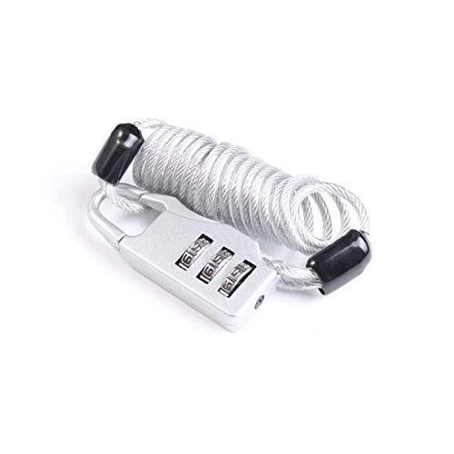 Bike Lock : DHTOMC Bicycle Lock Anti-theft Helmet Lock Motorcycle Cycling Scooter 3 Digit Combination Password Safety Cable Lock Bike Accessories 09.25C (Color :) Xping (Color : Silver)