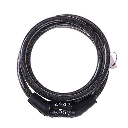 Bike Lock : DHTOMC Bike Bicycle Cable Chain Lock Cycling Security 4 Digit Combination Password 09.19C (Color :) Xping (Color : Black)