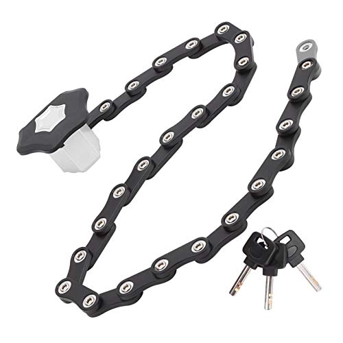 Bike Lock : Dilwe Bike Lock, Quenching Process Bike Lock Folding Chain with 3 Keys for Bicycles, Electric Bikes and Motorcycles