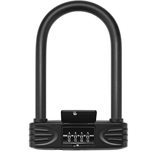 Bike Lock : DISHENGZHEN Bicycle U-Lock, Double Open Glass Combination Door Lock, 16mm Heavy Duty Waterproof Cover Design Double Mortise Lock, Sturdy and Durable, Suitable for Mountain Bike, Gate, Fence