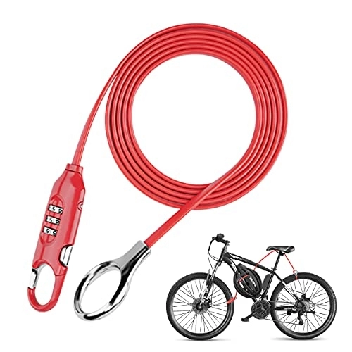 Bike Lock : DOBEN Bicycle Lock 180 cm Long Cable Lock and 3-Digit Security Resettable Combination Lock Anti-Theft Bicycle Locks for Bicycle, Motorcycle Helmet, Gate, Fence, Grill