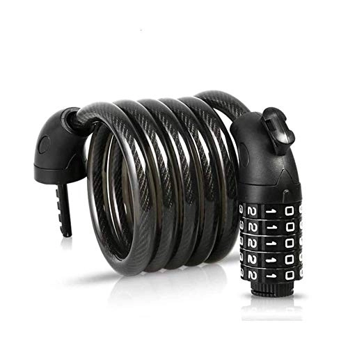 Bike Lock : DSHUJC Bike Lock 5-Digit Resettable Combination Heavy Duty Bicycle Lock Cable Lock for Bike with Bracket for Bicycle Scooter Grills