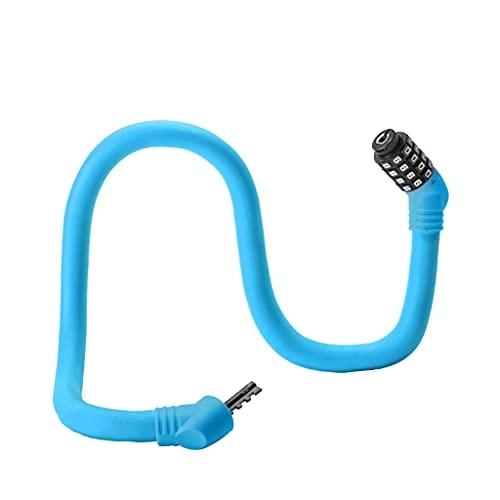 Bike Lock : DYTWXG Bicycle Lock Cycling Portable Bike Lock Road Bicycle Small Cable Lock Equipment Bike Accessories (Color : Blue, Size : 60cm)