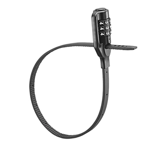 Bike Lock : DYTWXG Bike Cable Lock Multi Stable Bicycle Helmet Lock Password Cycling Lock for Road Bike (Color : Black, Size : 45.5cm)