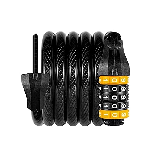 Bike Lock : DYTWXG Bike Password Lock Anti Theft Bicycle Accessories Electric Bike Motorcycle Cycling Cable Lock (Color : Black, Size : 1.5M)