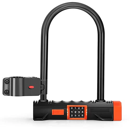 Bike Lock : DYTWXG Heavy Duty Combination Bike U Lock, 4 Digit Resettable Combination Security U Lock with Mounting Bracket, Anti-Theft Bike Safety Tool, for Bicycles and Motorcycle Motorbikes Scooter