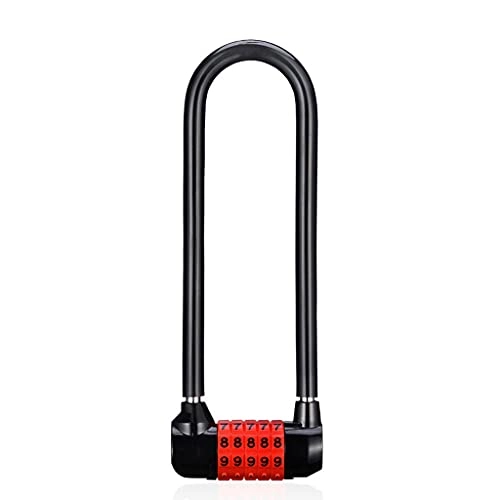 Bike Lock : DYTWXG Padlock Password Lock Bicycle Five-Digit Password Lock Resettable Lock Password Luggage Bag Suit Hardware (Color : Black, Size : 20cm*6.2cm)