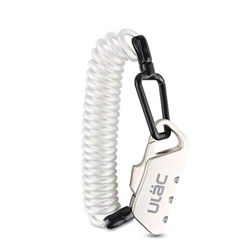 Bike Lock : DZX Outdoors Bike Lock, Bike lock Mini Bike Lock 00mm Fold Backpack Cycling Bicycle Cable Lock Combination Anti-theft Bike -white (Color : White)