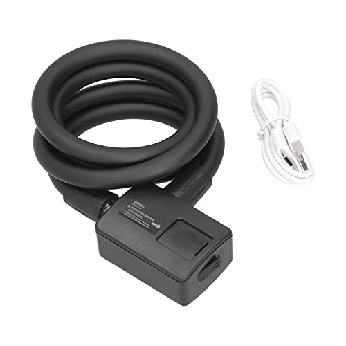 Bike Lock : Electric Bike Lock, Durable Smart Bicycle Lock Fingerprint Remote Unlock IP65 with USB Cable for Traveling for Rider for Cycling