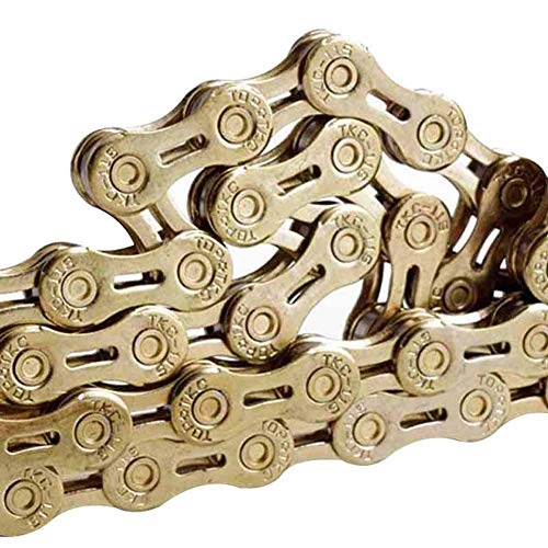 Bike Lock : ENticerowts Bike Chain Lock, 9 / 10 / 11 Speed Ultra-light Hollow Cycling Mountain Road Bike Bicycle Steel Chain Link Joint Parts Durable Golden 10 Speed*