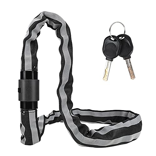 Bike Lock : Fait Adolph Chains Lock Anti-theft Safety Bike Lock With Key Reinforced Alloy Steel Motorcycle Cycling Chains Cable Lock (Color : Black)