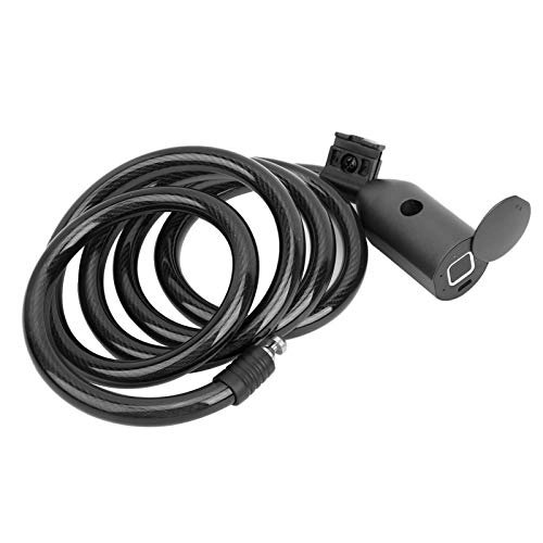Bike Lock : FASJ Security Steel Cable Lock, Fingerprint Cable Lock, USB Carging Stainless Steel Security System Scooters for Bicycle Motorcycle Electric Vehicles