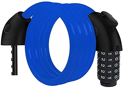 Bike Lock : FCPLLTR Bicycle Lock Bike Lock with 5-Digit Resettable Number, Heavy Duty Chain Lock, Combination Cable Lock for Bicycle, Scooter, Grills & Other Items That Need to Be Secured, Red (Color : Blue)