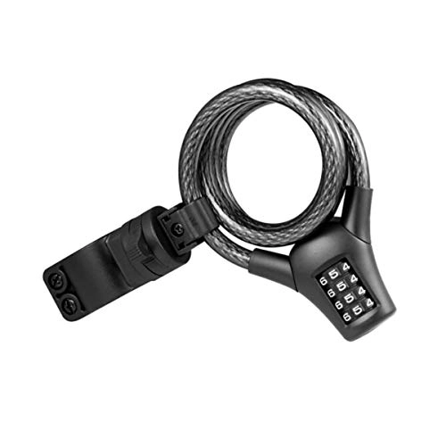 Bike Lock : FDCW Bicycle Lock Mountain Bike Lock Bicycle Dead Fly Anti-Theft Lock 4 Locks Electric Battery Car Lock Accessories Riding Equipment Prevent Loss (Color : Black, Size : 1.0M)