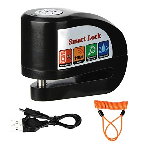 Bike Lock : fegayu Bluetooth Lock, Keyless Lock Smart Auto-theft Lock, for Motorcycle Applicable to Most Mobile Phone(Lock + rope)