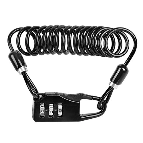 Bike Lock : FHJSK Bike Lock Bicycle Lock Anti-theft Mini Helmet Lock Motorcycle Cycling Scooter 3 Digit Combination Password Safety Cable Lock bicycle lock (Color : 1)