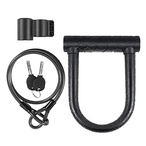 Bike Lock : Fiakup Bicycle Lock Bicycle Electric Bike Texture Lock Lithium Electric Bike And Motorcycle Lock Silicone U-shaped Lock With 120cm Cable
