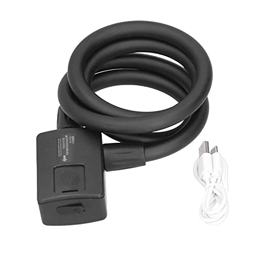 Bike Lock : Fingerprint Bike Lock, Fingerprint Remote Unlock Electric Bike Lock with USB Cable for Traveling for Cycling