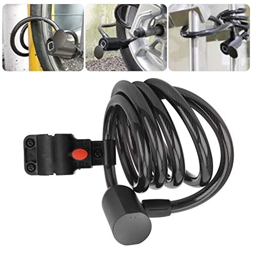 Bike Lock : Fingerprint Cable Lock Bicycles Lock USB Charging, for Security, for Bike Anti-theft