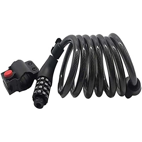 Bike Lock : FMGFGFMG Bicycle Lock Cable Lock, Bicycle Lock With Light Combination Lock Anti-theft Mountain Bike Lock Universal Bike Frosted Cable Lock LED Luminous Lock (Color : Black)