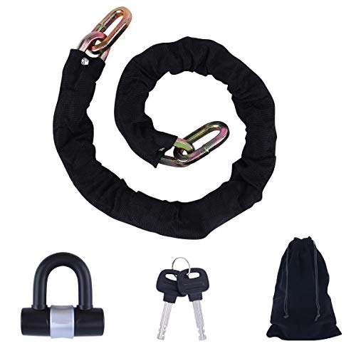 Bike Lock : FOBOZONE Heavy Duty Motorcycle Chain Lock, for Outdoor Lock Scooter, Bicycle, Warehouse Doors, Farms, Lawn Mowers, etc.Made of Manganese Steel, Very Safe! (47.24in Length x 12mm Dia)