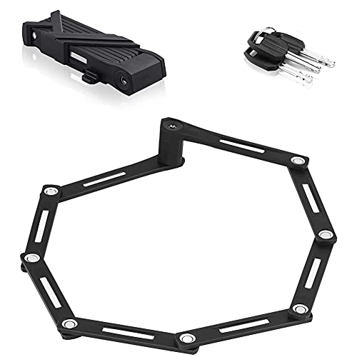 Bike Lock : Folding Bike Lock Bike Chain Lock Heavy Duty Bicycle High Security Chain Alloy Steel Anti Theft Cycling Locks Black
