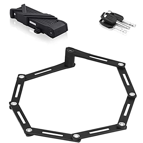 Bike Lock : Folding Bike Lock Heavy Duty Bicycle High Security Chain Alloy Steel Anti Theft Cycling Locks Black