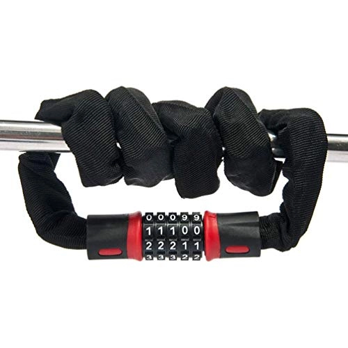 Bike Lock : Gate Bike Lock Security Anti-theft Bicycle Chain Lock 5 numeral Resettable Combination for Mountain Bicycle Scooter Grills Outdoors Security