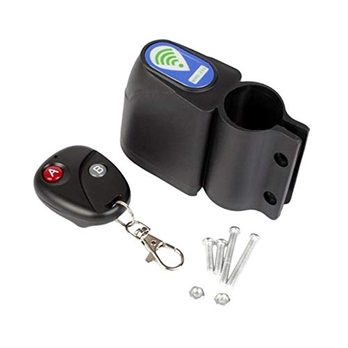 Bike Lock : GHJKBJ Bike Lock, Bicycle Lock Anti-theft Bike Lock Cycling Security Lock Wireless Remote Control Vibration Alarm 105dB Bicycle Alarm (Color : Black)
