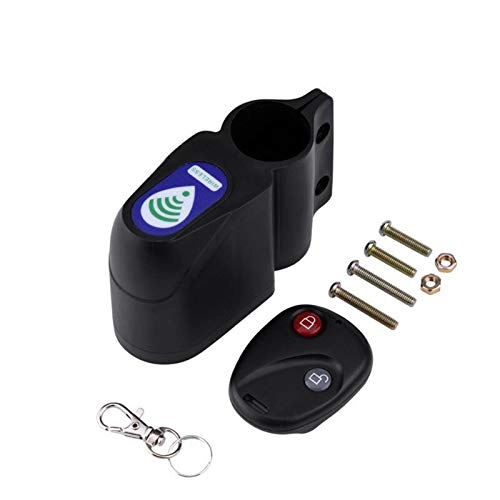 Bike Lock : GHJKBJ Bike Lock, Bike Lock Wireless Remote Control Vibration Alarm Cycling Security System Accessories Bicycle Wireless Alarm Lock Anti-Theft (Color : Black)
