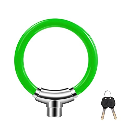 Bike Lock : Ginkgo Trading TJN-boutique Theft Zinc Alloy PVC Cable Ring Universal Protective Bicycle Lock Bicycle Accessories Bike Lock With 2 Key TANG (Color : Green Upgrade)