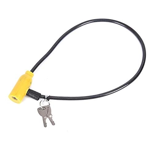 Bike Lock : Glaceon Cycling 8x640mm Cable Anti-Theft Bike Bicycle Scooter Safety Lock with 2 Keys (Color : Yellow)