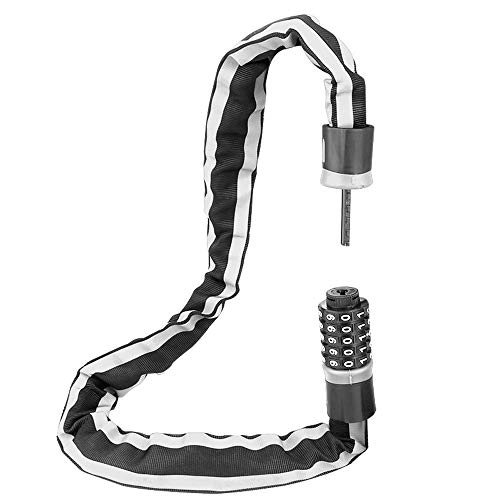 Bike Lock : Gnohnay Bike Lock, Bicycle Cycling Chain Lock with 5-Digit Resettable Password, Heavy Duty High Security Anti-theft Outdoors Locks for Bicycle, Motorbike, Scooter, Strollers, Gate Fence&Doors, 0.8M